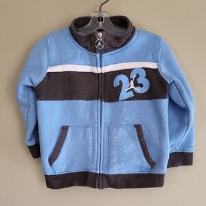 Jordan light blue/grey zip up sweater
